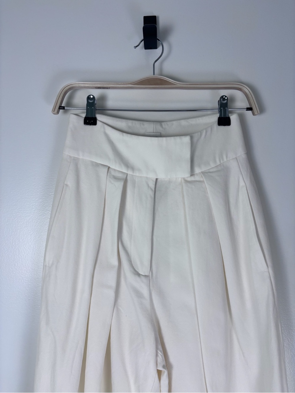 Helsa Revolve Cream High Waist Pleated Wool Suit Trouser Dress Pants Size XS NWD - Picture 6 of 13